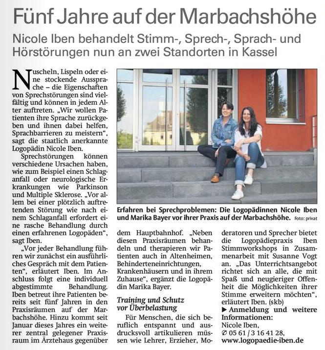 Zeitungsartikel: Fünf Jahre auf der Marbachshöhe